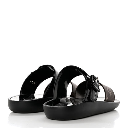 Louis Vuitton Monogram Sunbath Flat Mule Sandals 36 Black 4 of 8