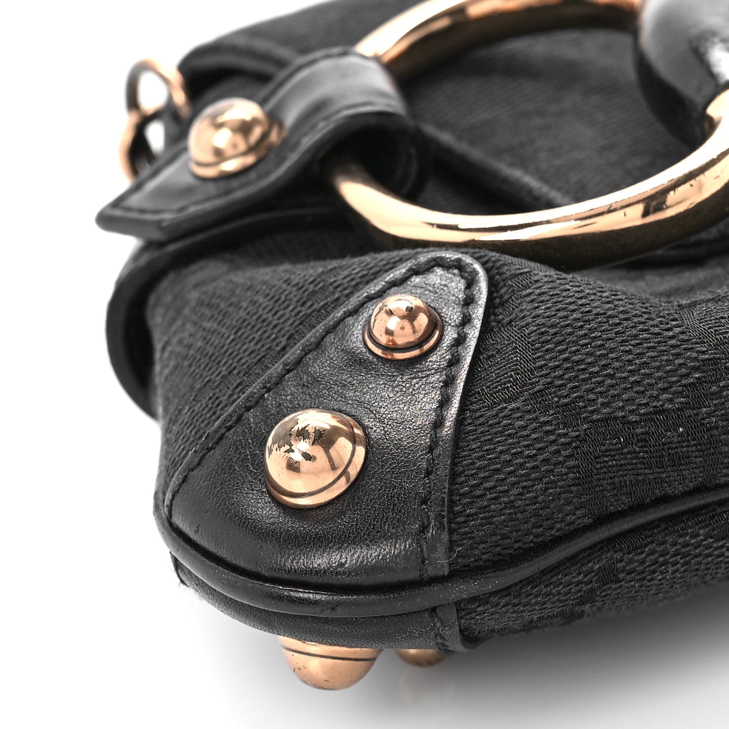 Monogram Horsebit Web Clutch Black