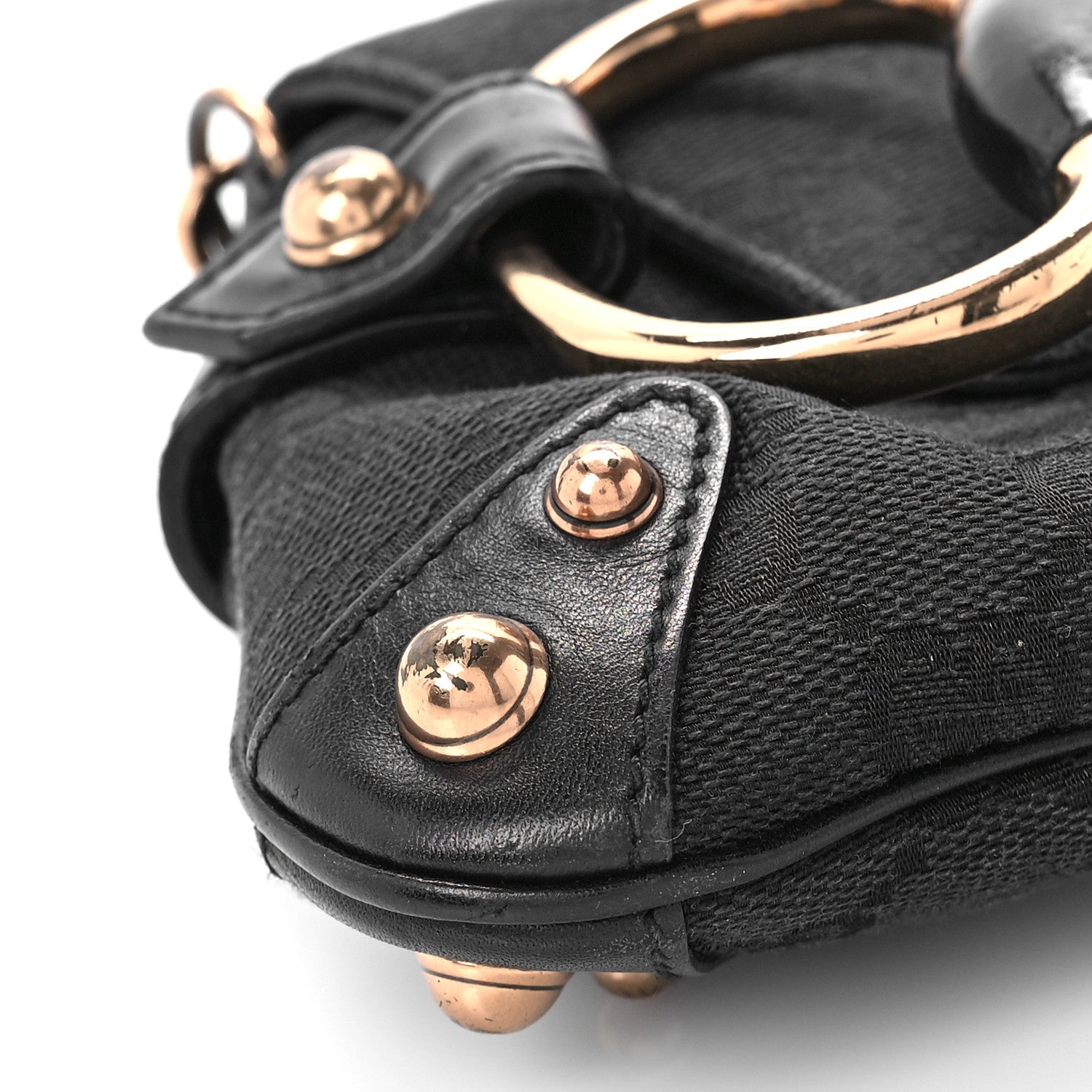 Gucci Monogram Horsebit Web Clutch Black 7 of 9