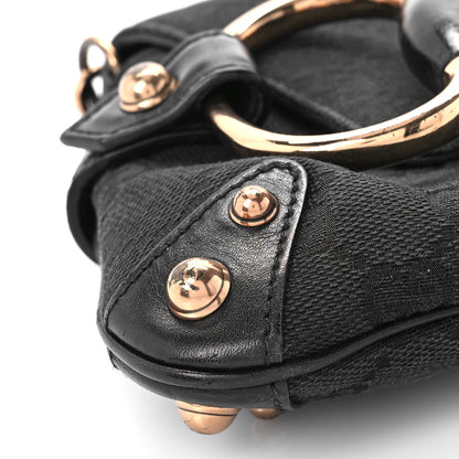 Gucci Monogram Horsebit Web Clutch Black 7 of 9