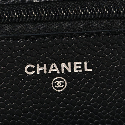 Chanel Caviar Quilted CC Turnlock Wallet On Chain WOC Black 6 of 11
