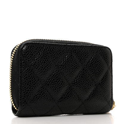 Chanel Caviar Quilted Zip Coin Purse Black 3 of 8
