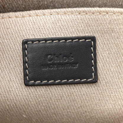 Chloe Cotton Calfskin Medium Woody Ribbon Tote White Blue 6 of 12