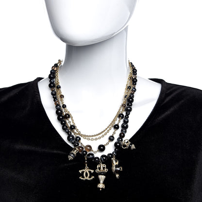 Chanel Multi Strand CC Short Necklace Black Gold 2 of 5