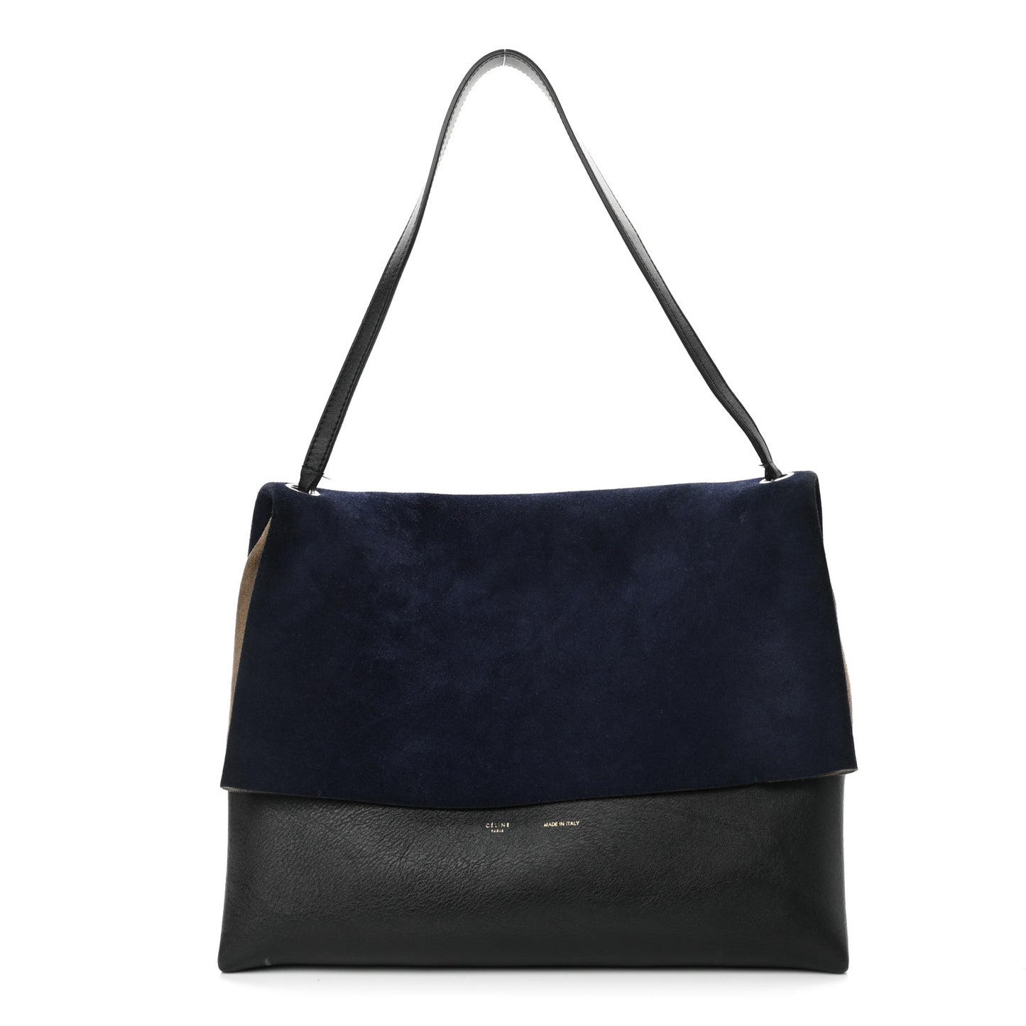 Calfskin Suede All Soft Shoulder Bag Ocean Blue