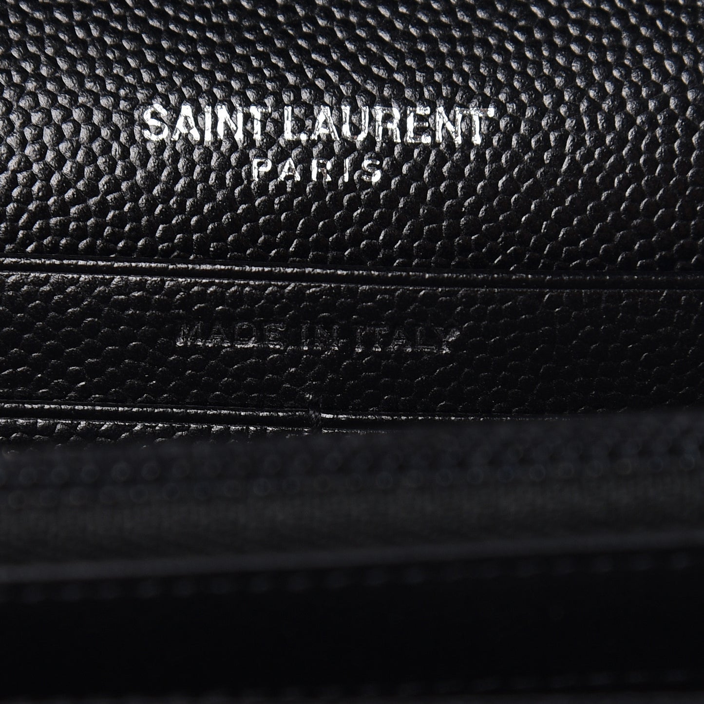 Grain De Poudre Matelasse Chevron Monogram Chain Wallet Black