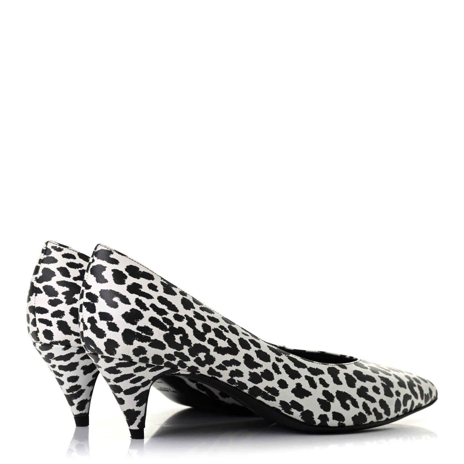 Saint Laurent Soft Calfskin Baby Cat Paris 50 Pumps 37 Bianco White Black 3 of 4