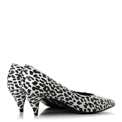 Saint Laurent Soft Calfskin Baby Cat Paris 50 Pumps 37 Bianco White Black 3 of 4