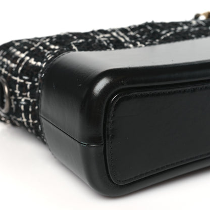 Chanel Tweed Calfskin Quilted Medium Gabrielle Hobo Black White 9 of 10
