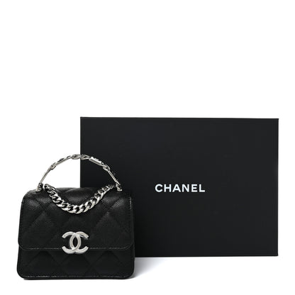 Chanel Caviar Quilted Pick Me Up Clutch With Chain Black 17 of 17