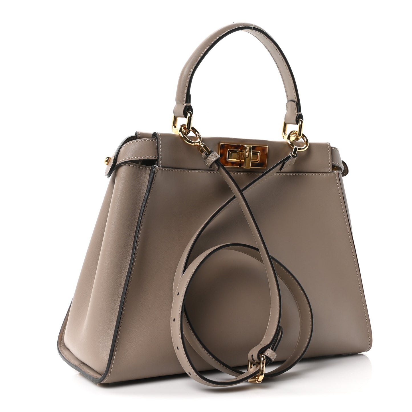Vitello Seta Plexiglass Tortoise Medium Peekaboo Iconic Satchel Tortora