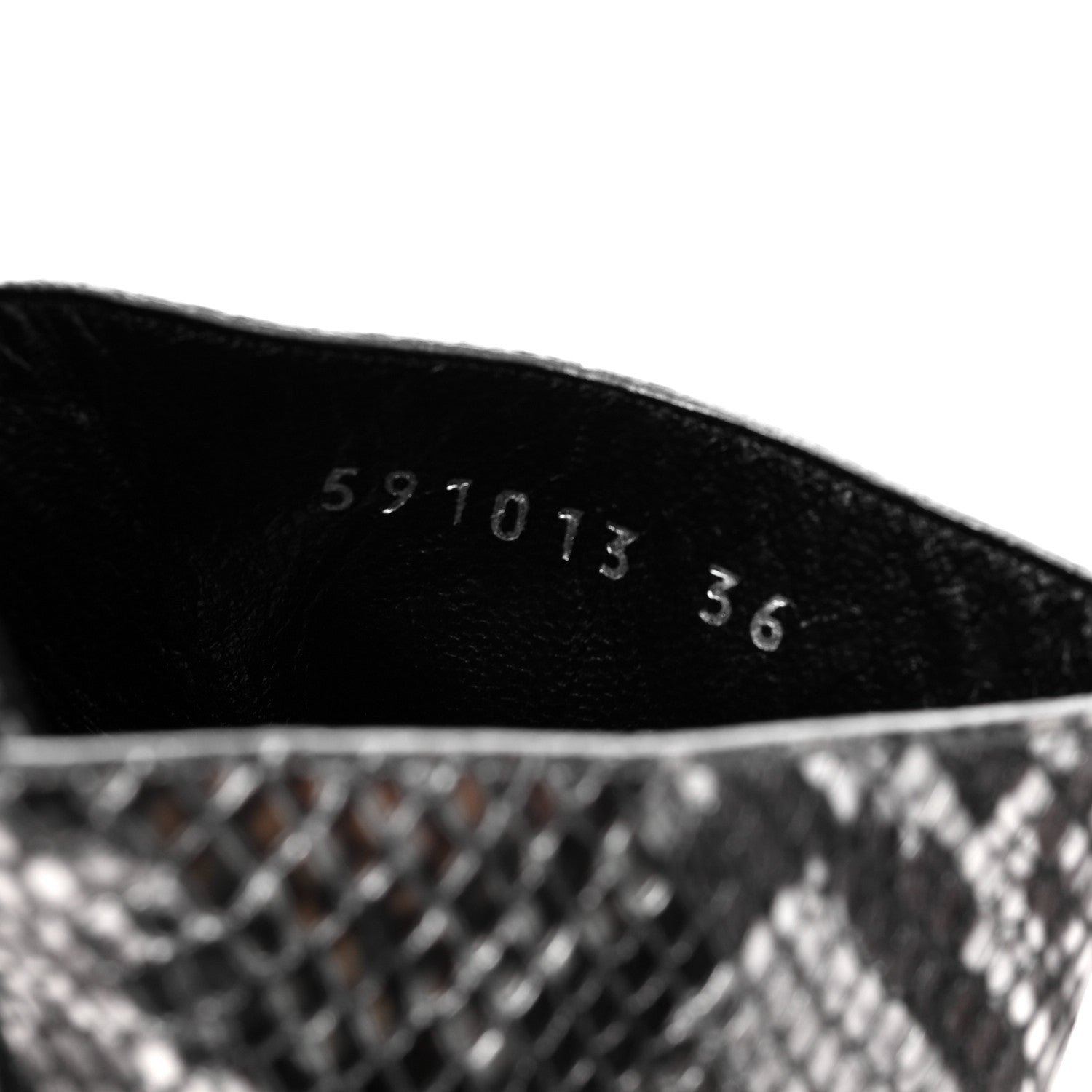 Balenciaga Kidskin Snake Effect Oval 90mm Mule Pump 36 Silver 8 of 8