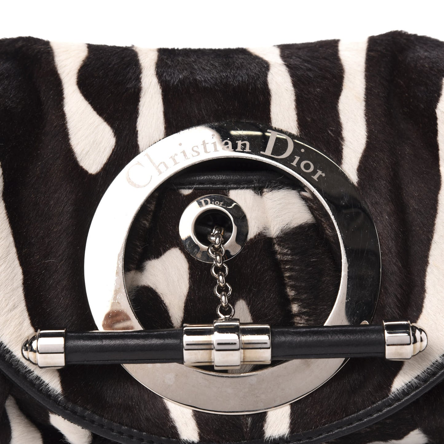 Pony Hair Zebra Print Jazzclub Shoulder Bag