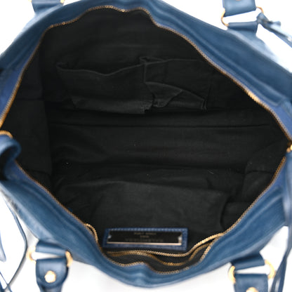 Balenciaga Agneau Classic Gold Hardware City Bleu Profond 6 of 11