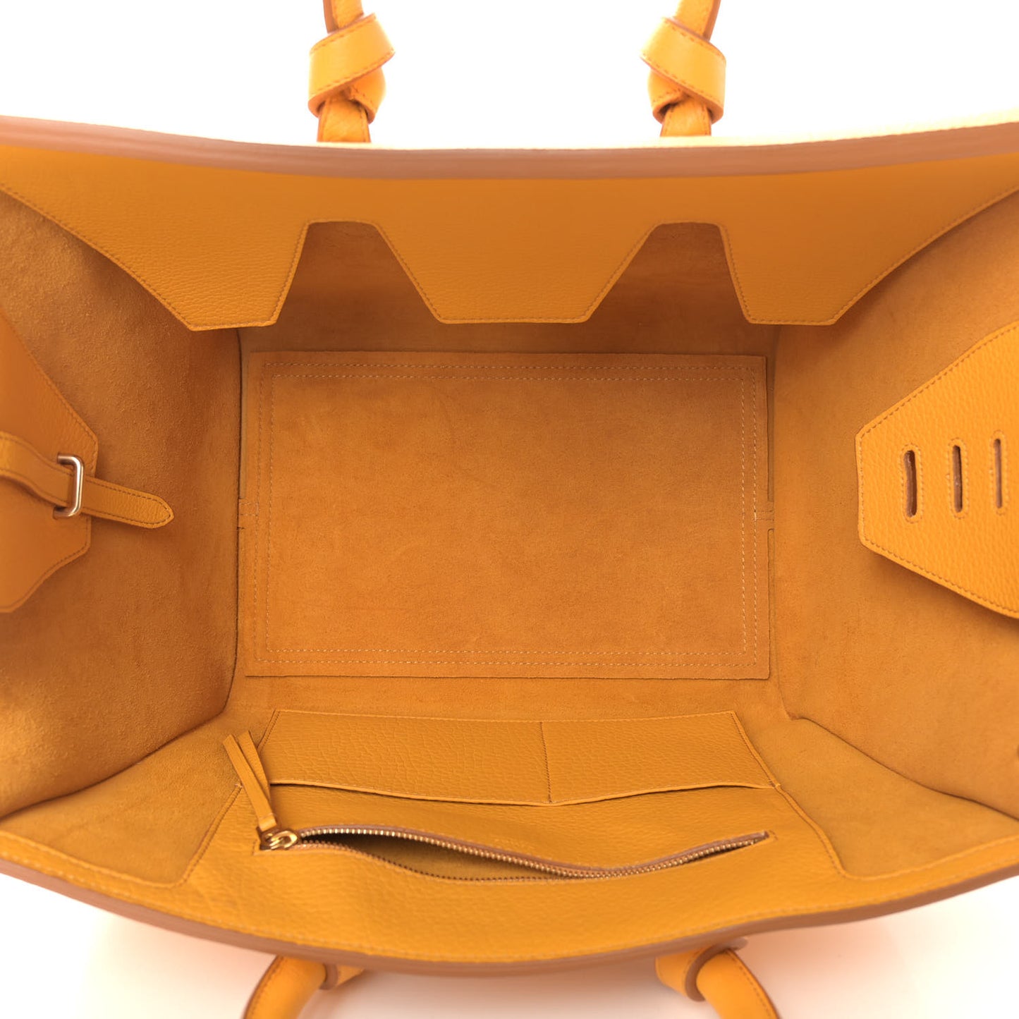 Crisped Calfskin Small Tie Knot Tote Saffron