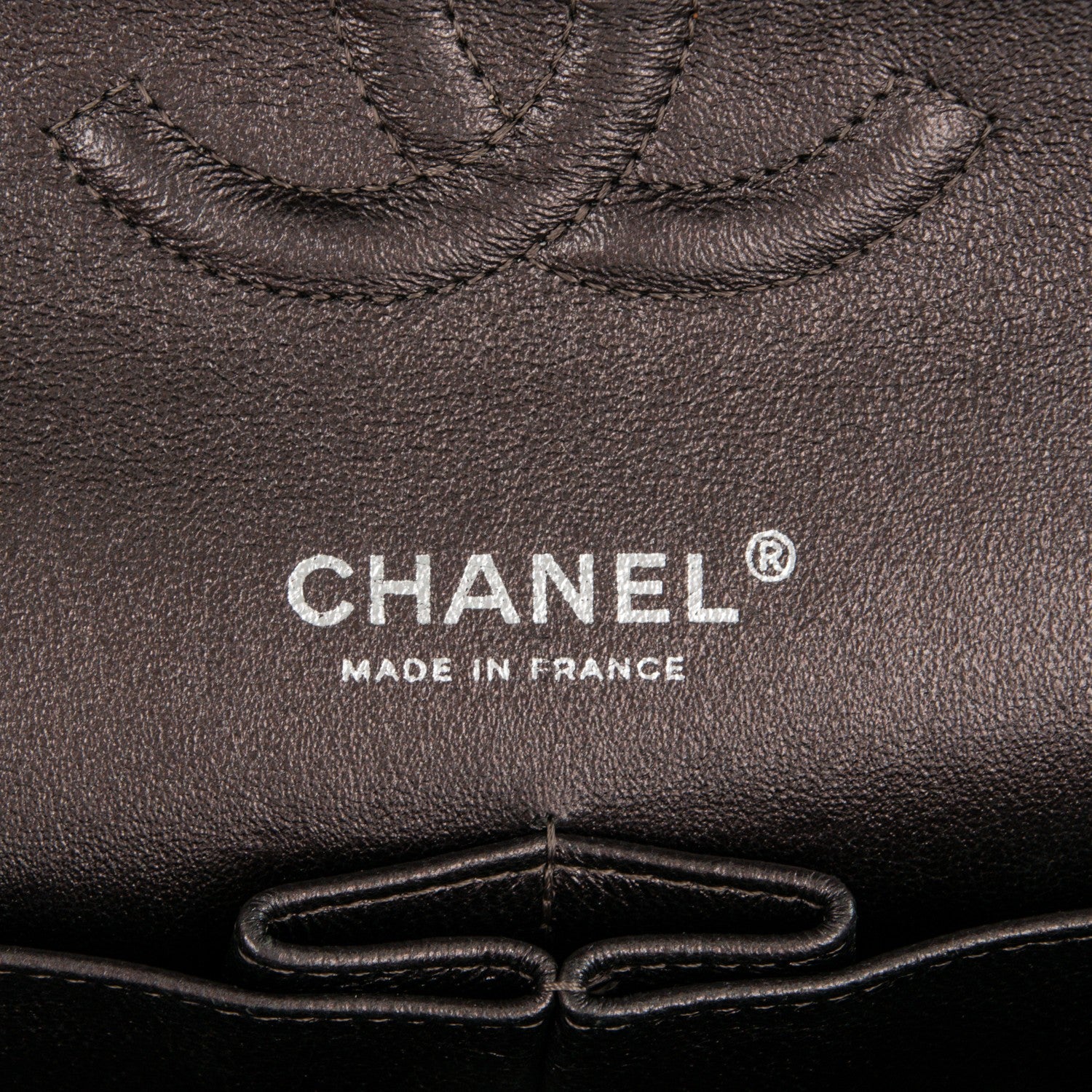 Chanel Metallic Lambskin Quilted Medium Double Flap Dark Grey 6 of 7