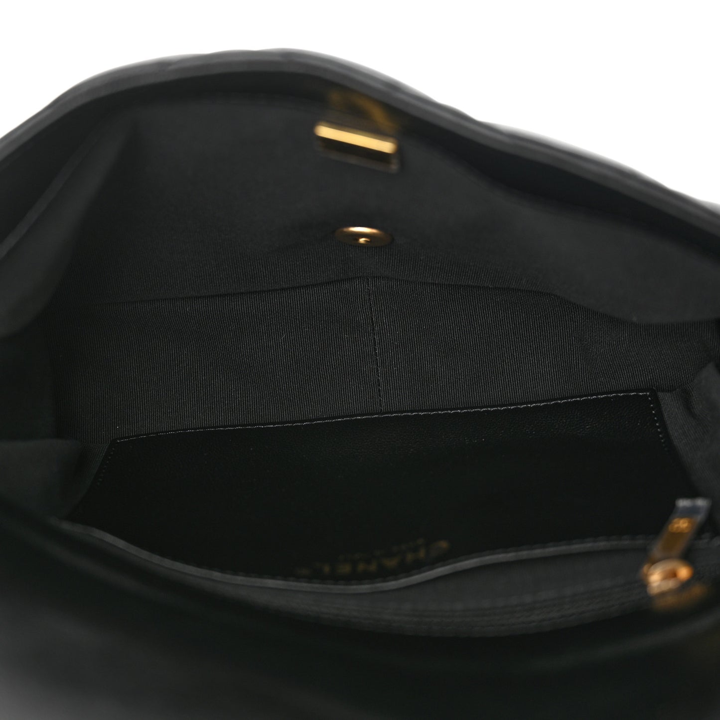 Lambskin Quilted Large CC Funky Town Flap Black