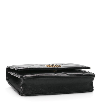 Chanel Lambskin Quilted Chanel 19 Wallet On Chain WOC Black 4 of 11