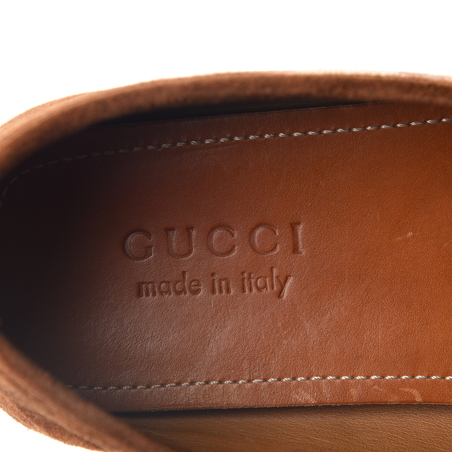 Gucci GG Monogram Suede Mens Driver Loafers 9.5 Beige Ruggine Cuir 7 of 11