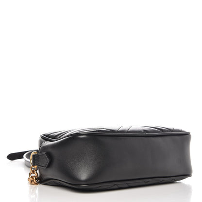 Gucci Calfskin Matelasse Small GG Marmont Chain Shoulder Bag Black 4 of 7