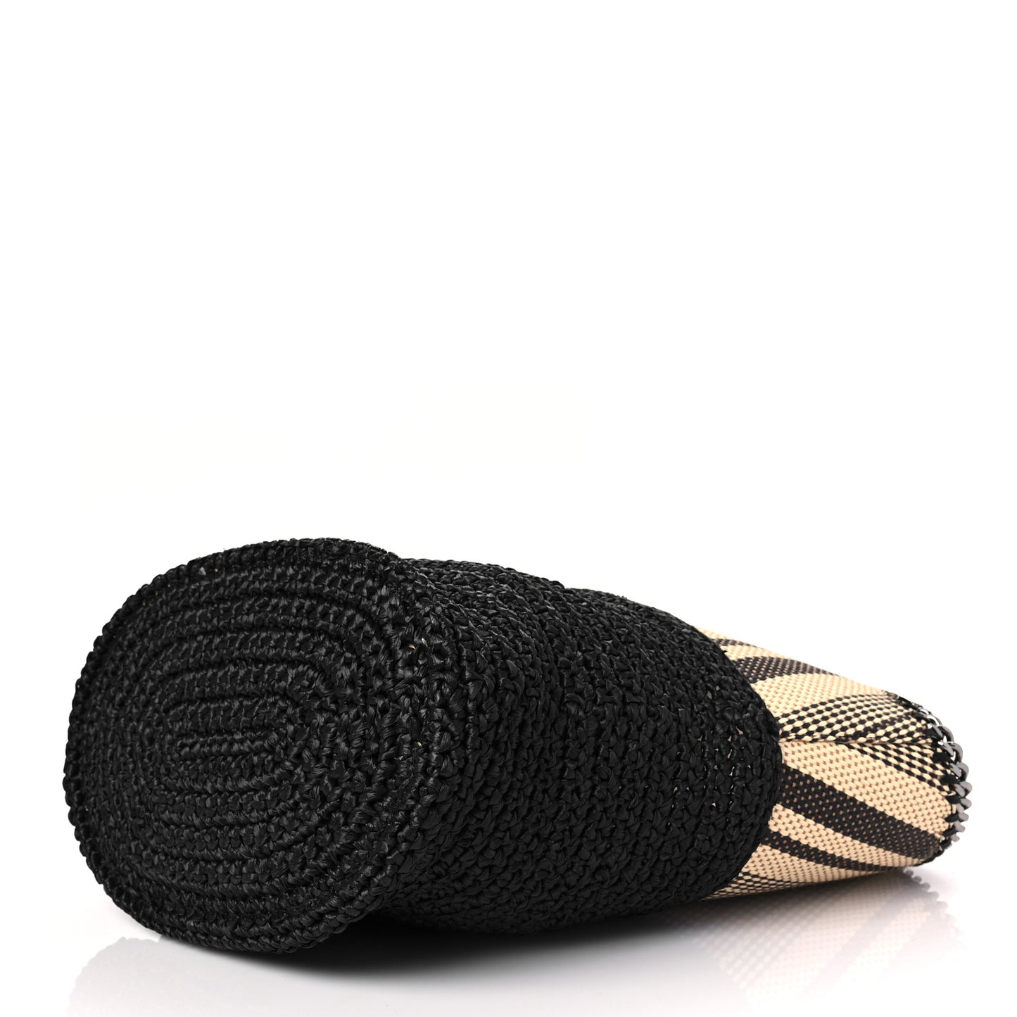 Raffia Large Striped Falabella Tote Bag Black