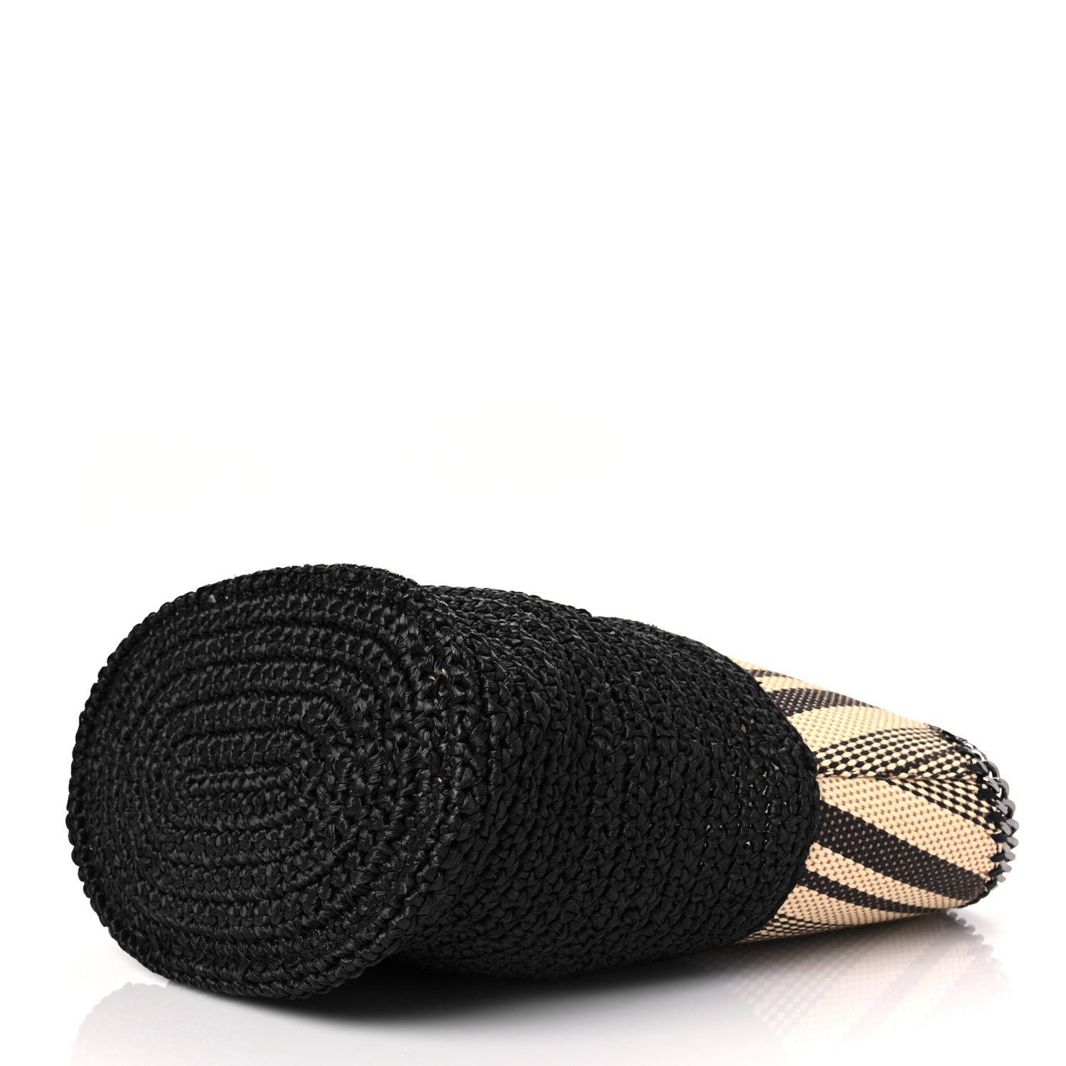 Stella McCartney Raffia Large Striped Falabella Tote Bag Black 7 of 7