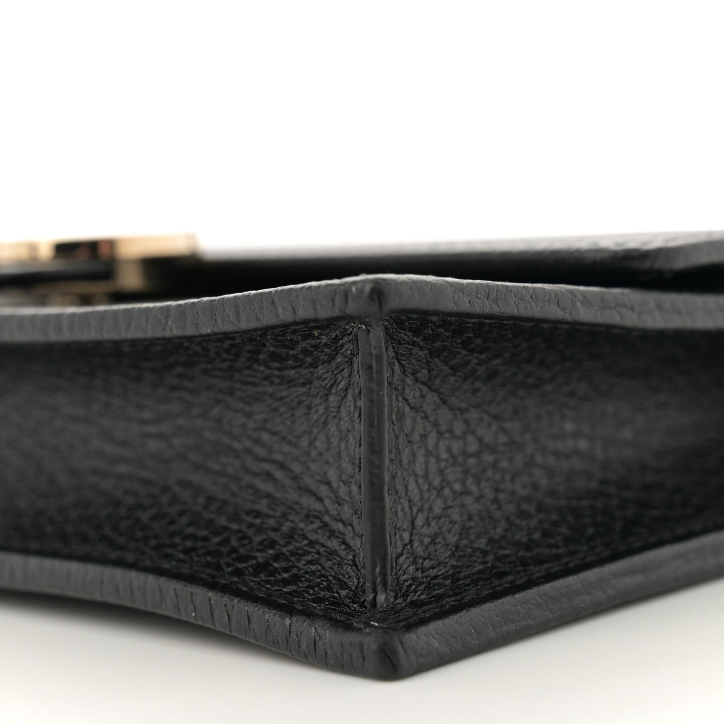 Dollar Calfskin Interlocking G Chain Wallet Black