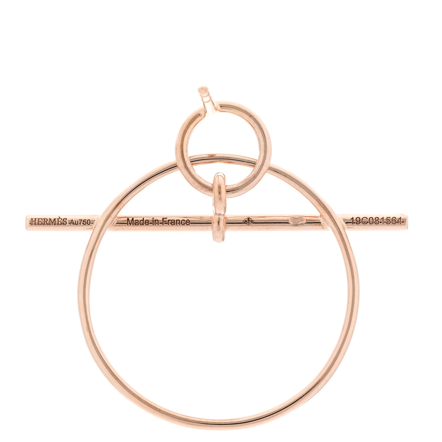 Hermes 18K Rose Gold PM Loop Earrings 4 of 4