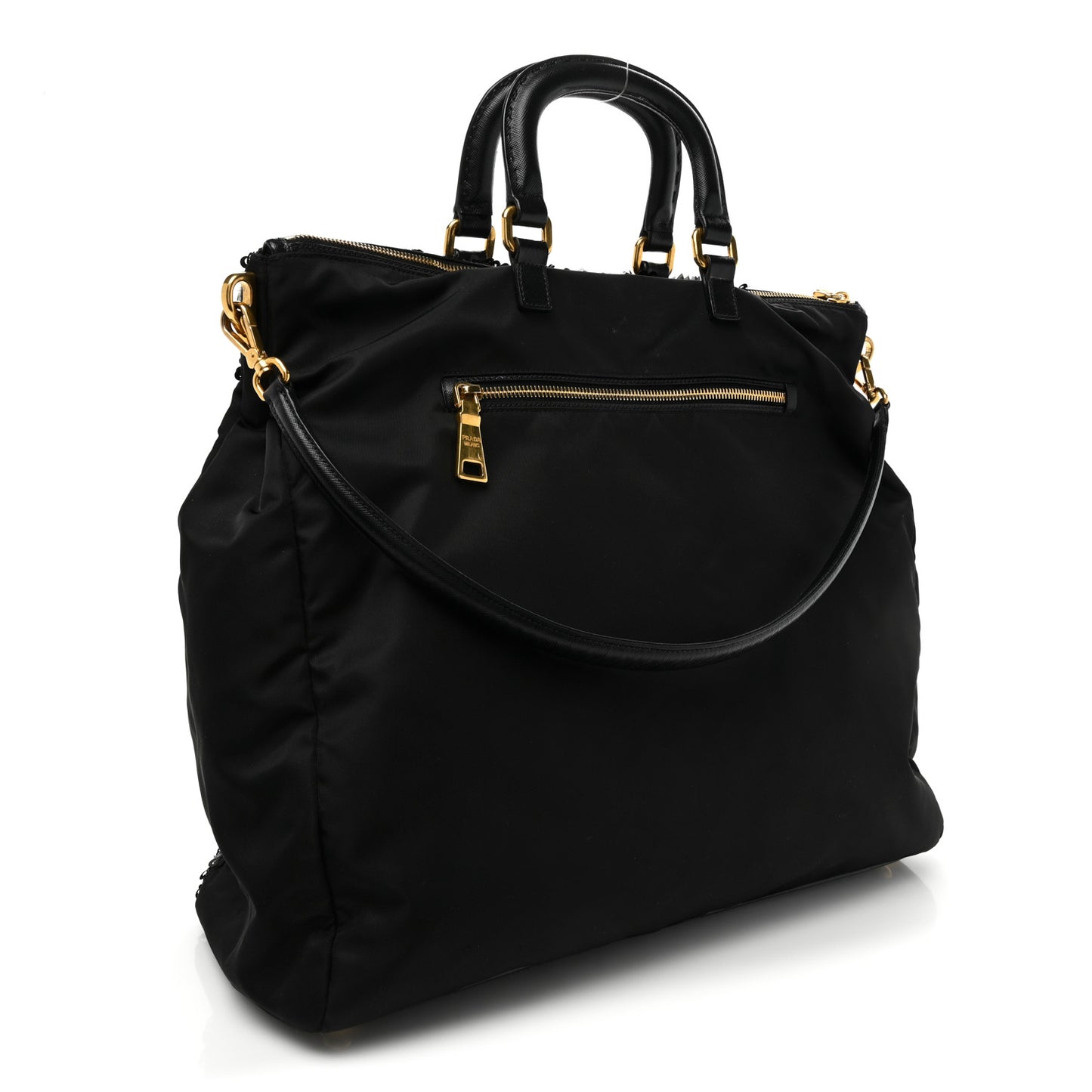 Nylon Sequin Tote Black