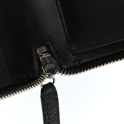 Chanel Glittered Calfskin Quilted Large Gusset Zip Wallet Black 12 of 12