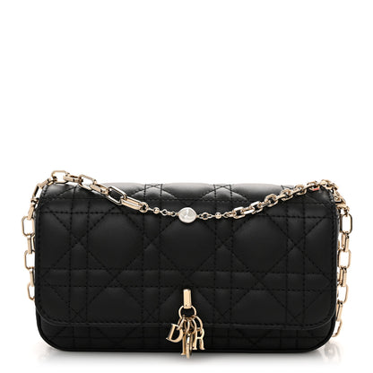 Christian Dior Lambskin Cannage Dior Talk Phone Pouch Black 1 of 11