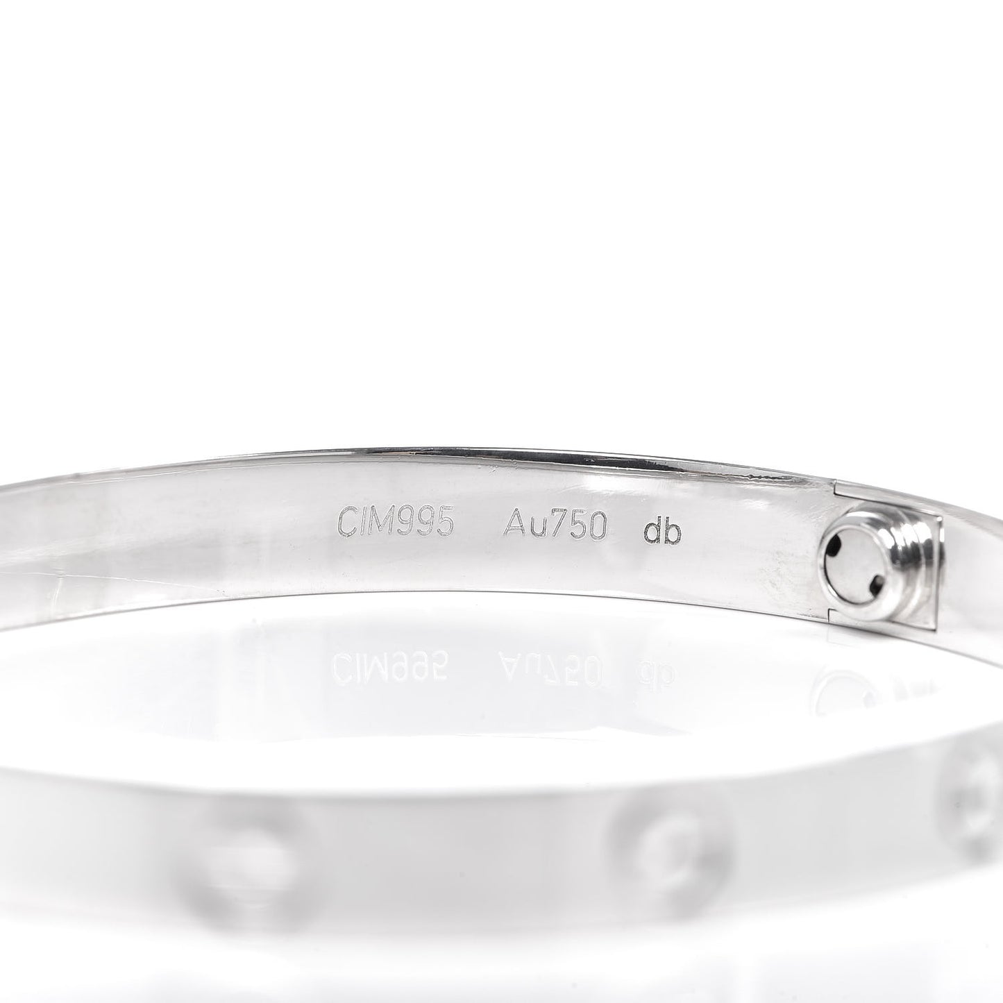 18K White Gold LOVE Bracelet 17
