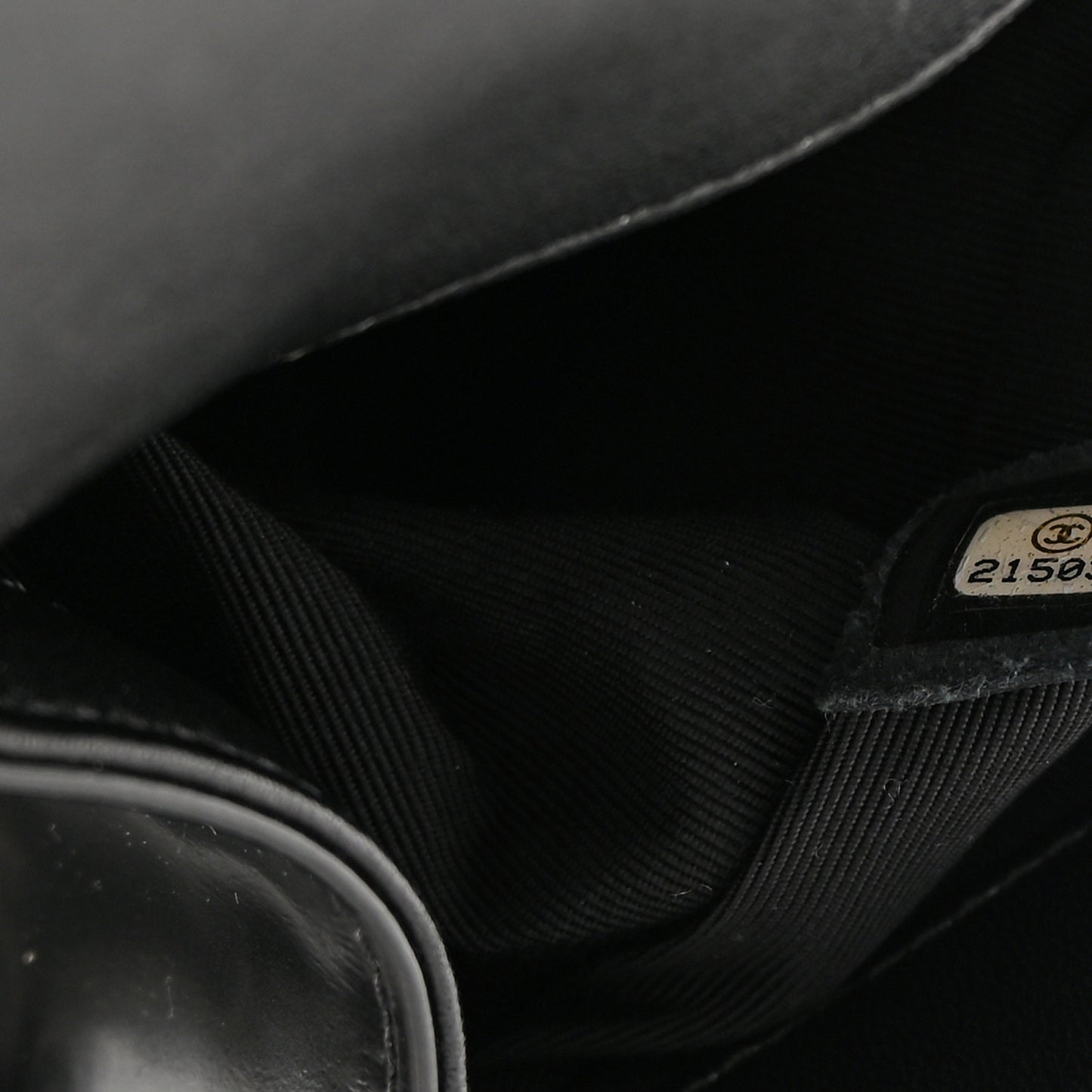 Glazed Calfskin Medium Boy Flap Black