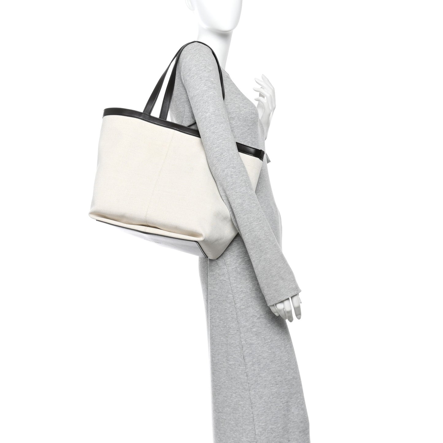 Canvas Mix Nappa Intrecciato Medium Flip Flap Tote Natural Fondant