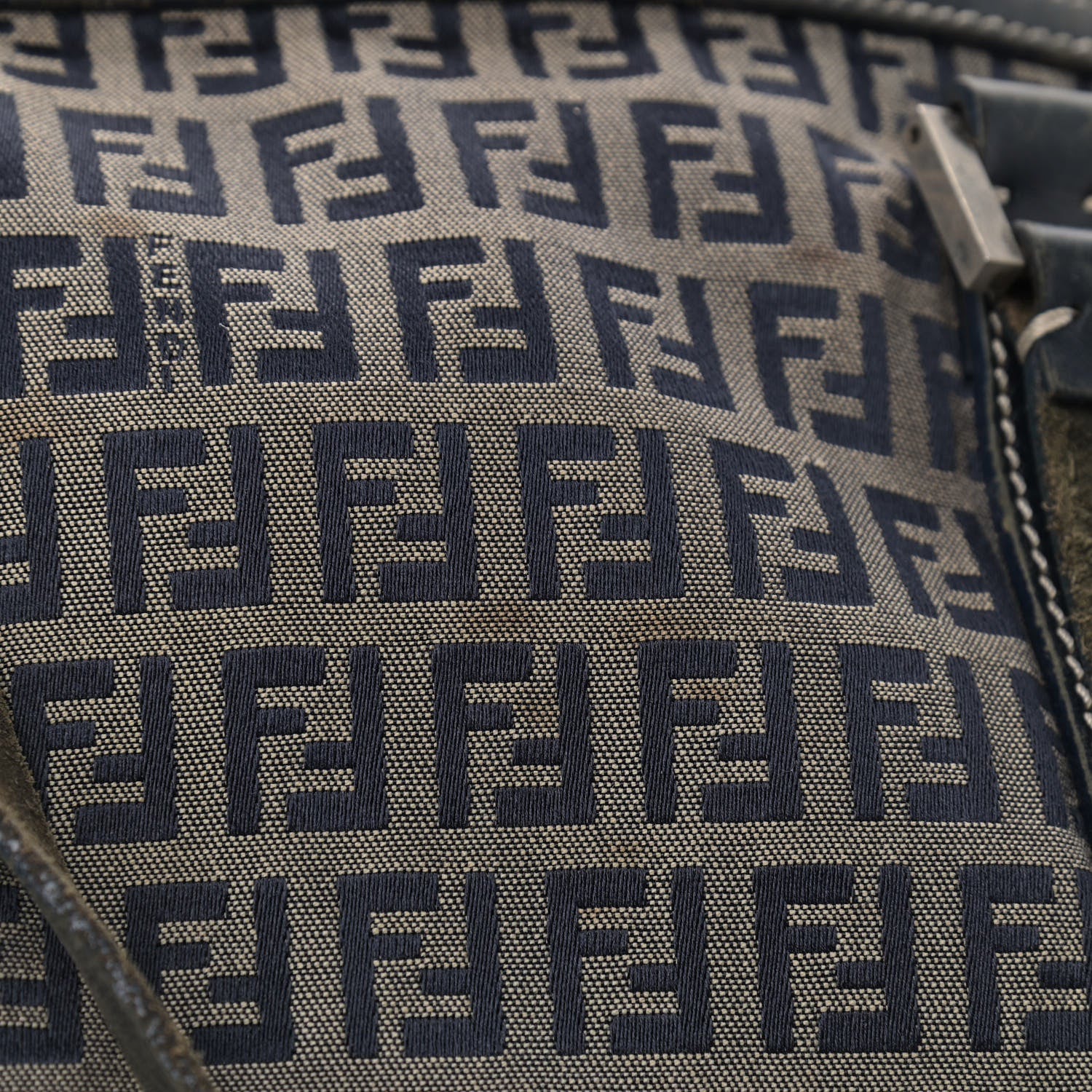 Fendi Zucchino Mini Boston Satchel Navy 9 of 11