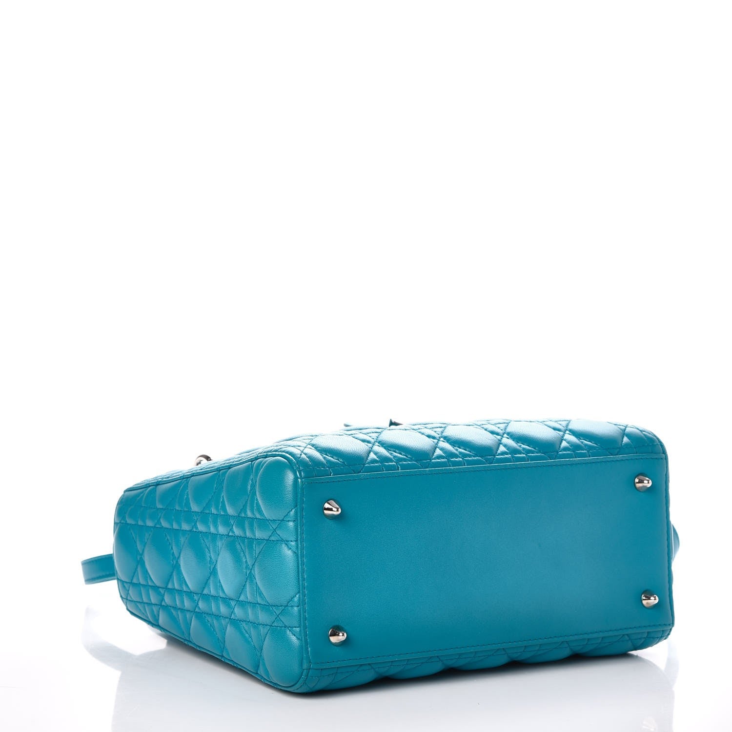 Christian Dior Lambskin Cannage Medium Lady Dior Turquoise 5 of 12