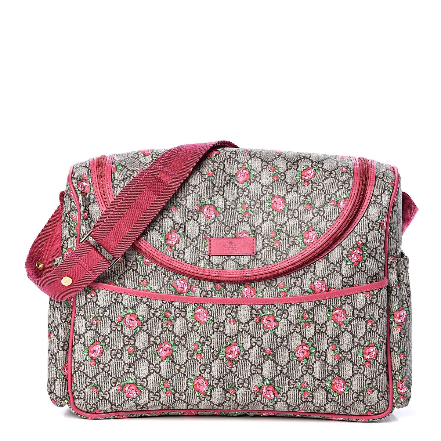 GG Supreme Monogram Rose Bud Diaper Bag Pink