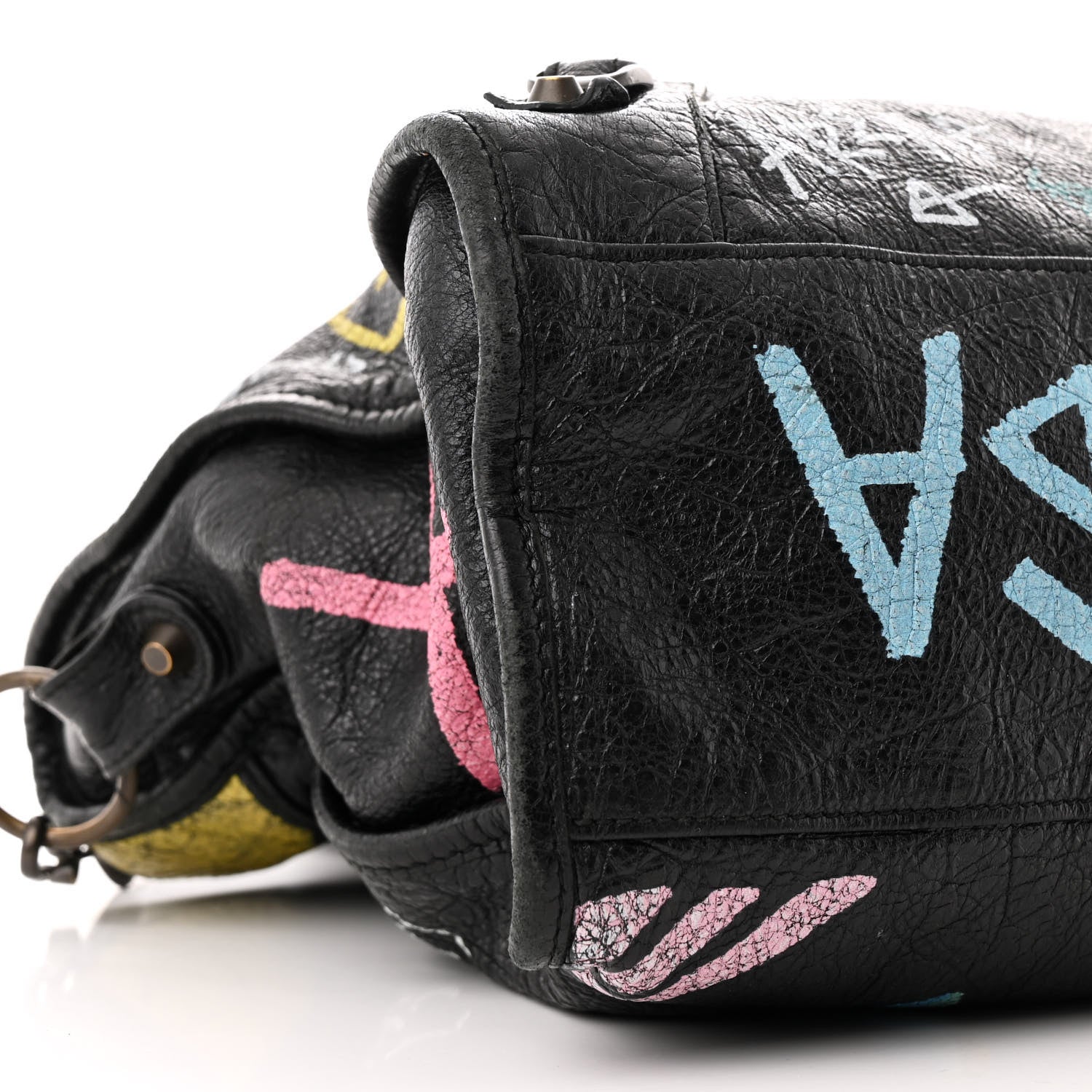 Balenciaga Agneau Graffiti All Over Classic Hardware City Black Multicolor 10 of 13
