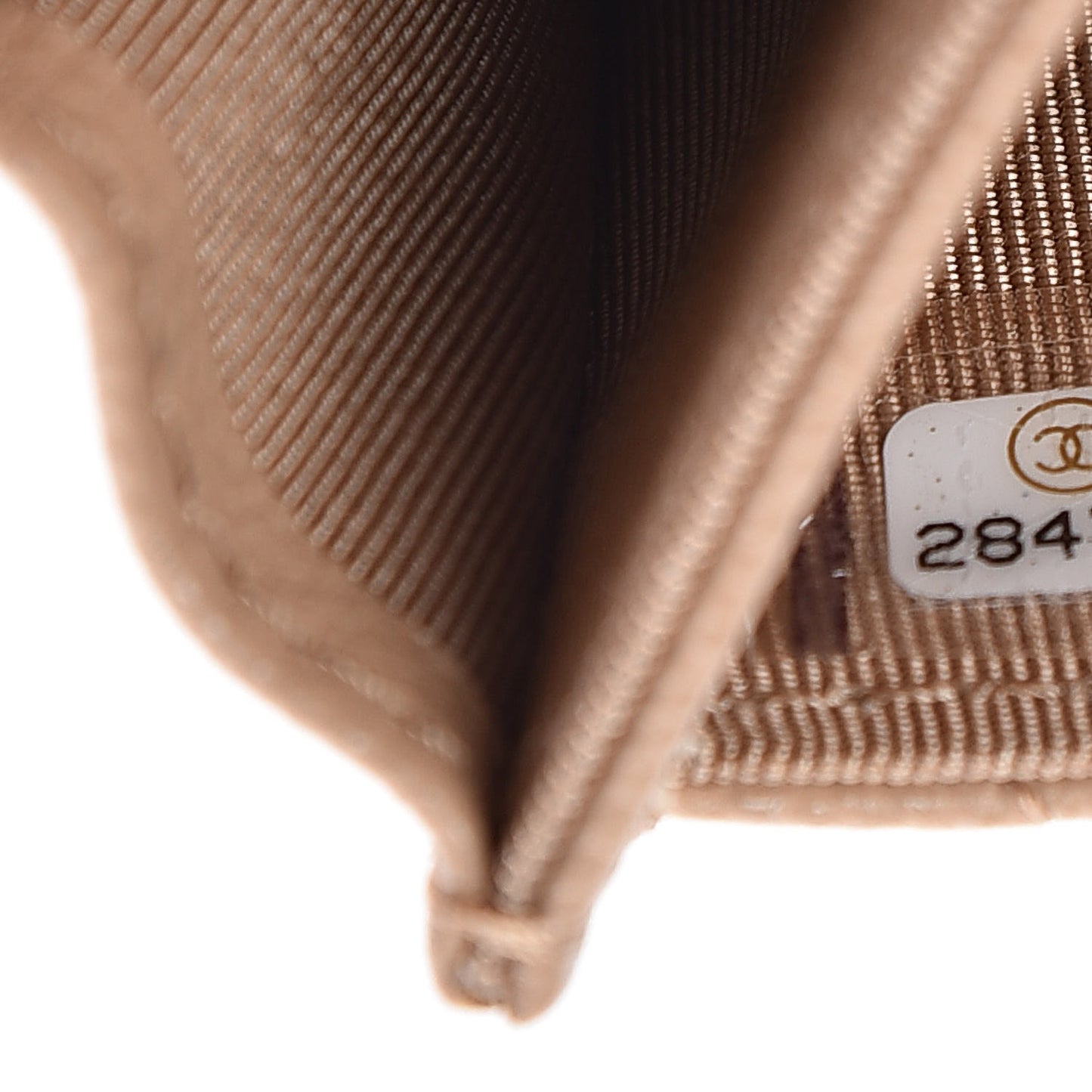 Caviar Quilted Flap Card Holder Wallet Beige