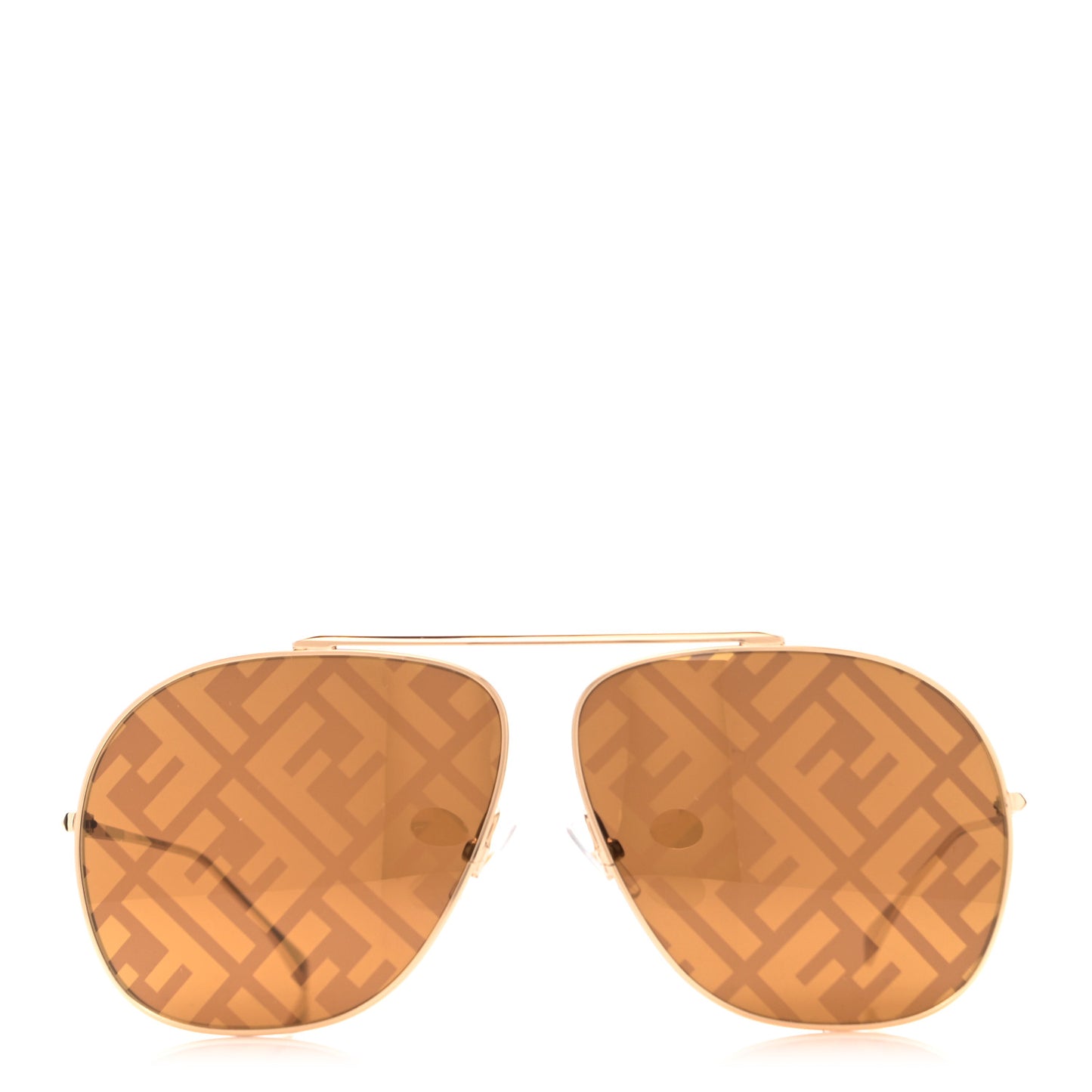 Metal Fendi Forever Aviator Sunglasses FF0407/G/S Gold
