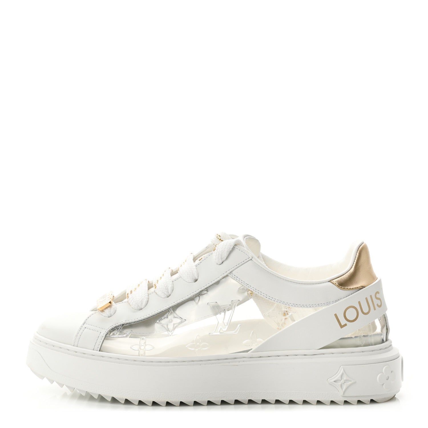 Louis Vuitton Monogram PVC Time Out Sneakers 38.5 Gold 1 of 16