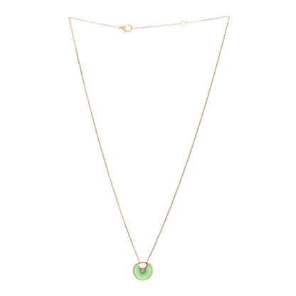 Cartier 18K Yellow Gold Diamond Chrysoprase XS Amulette de Cartier Pendant Necklace 3 of 6