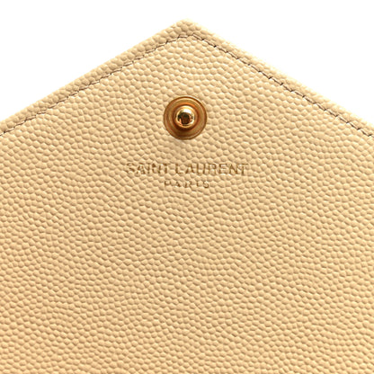 Saint Laurent Grain De Poudre Matelasse Chevron Monogram Chain Wallet Nude Powder Nude Powder 6 of 13