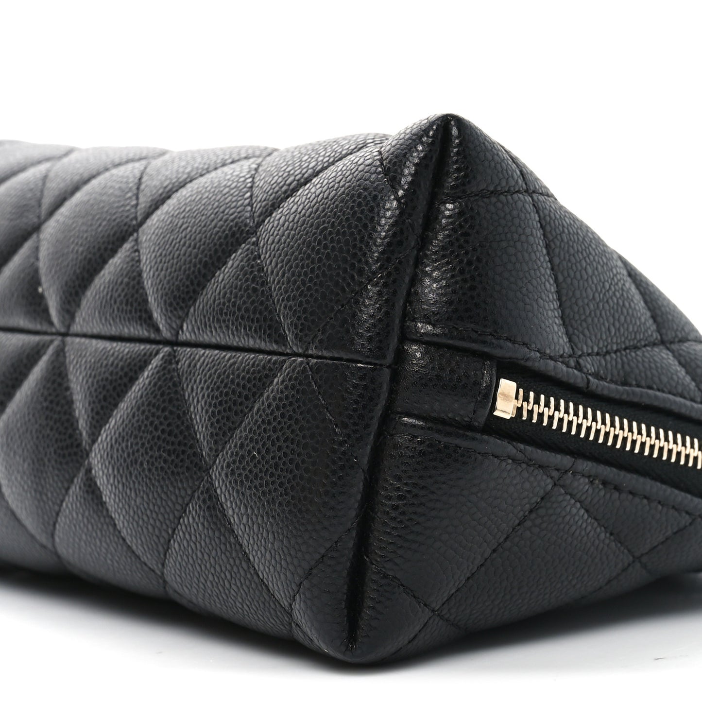 Caviar Quilted Cosmetic Case Black