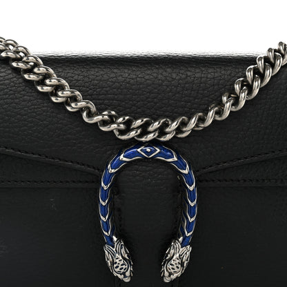 Gucci Dollar Calfskin Enamel Small Dionysus Shoulder Bag Black Electric Blue 8 of 14
