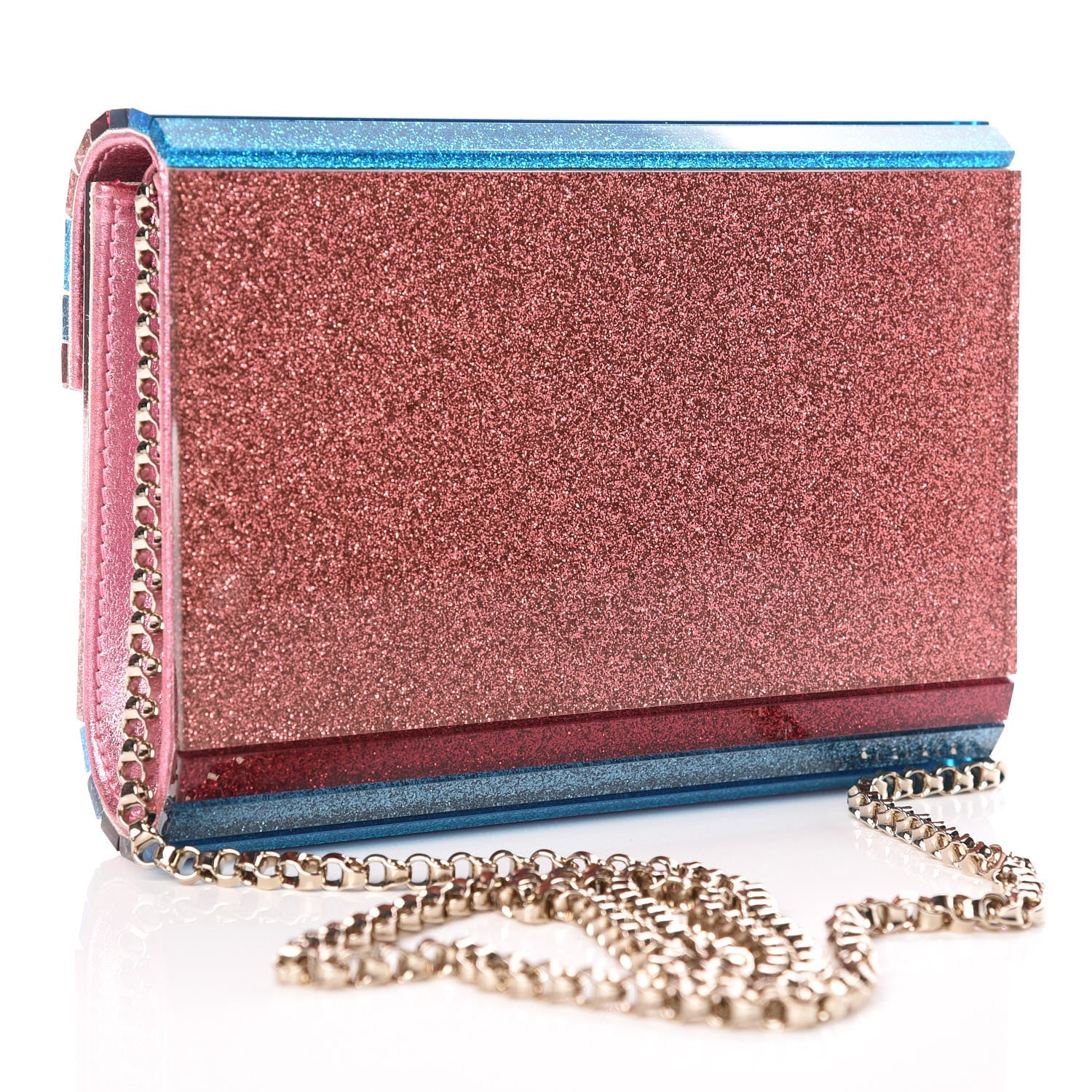 Jimmy Choo Acrylic Glitter Candy Clutch Raspberry Mix 3 of 9