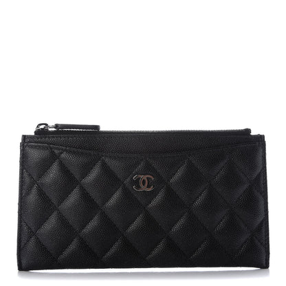 Chanel Iridescent Caviar Quilted Classic Zip Pouch Black 1 of 8