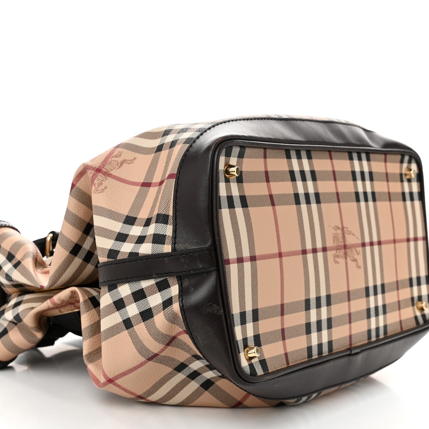 Burberry Haymarket Check Medium Golderton Tote Chocolate 11 of 13