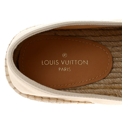 Louis Vuitton Canvas Mens Bidart Espadrilles 7 White Blue 7 of 7