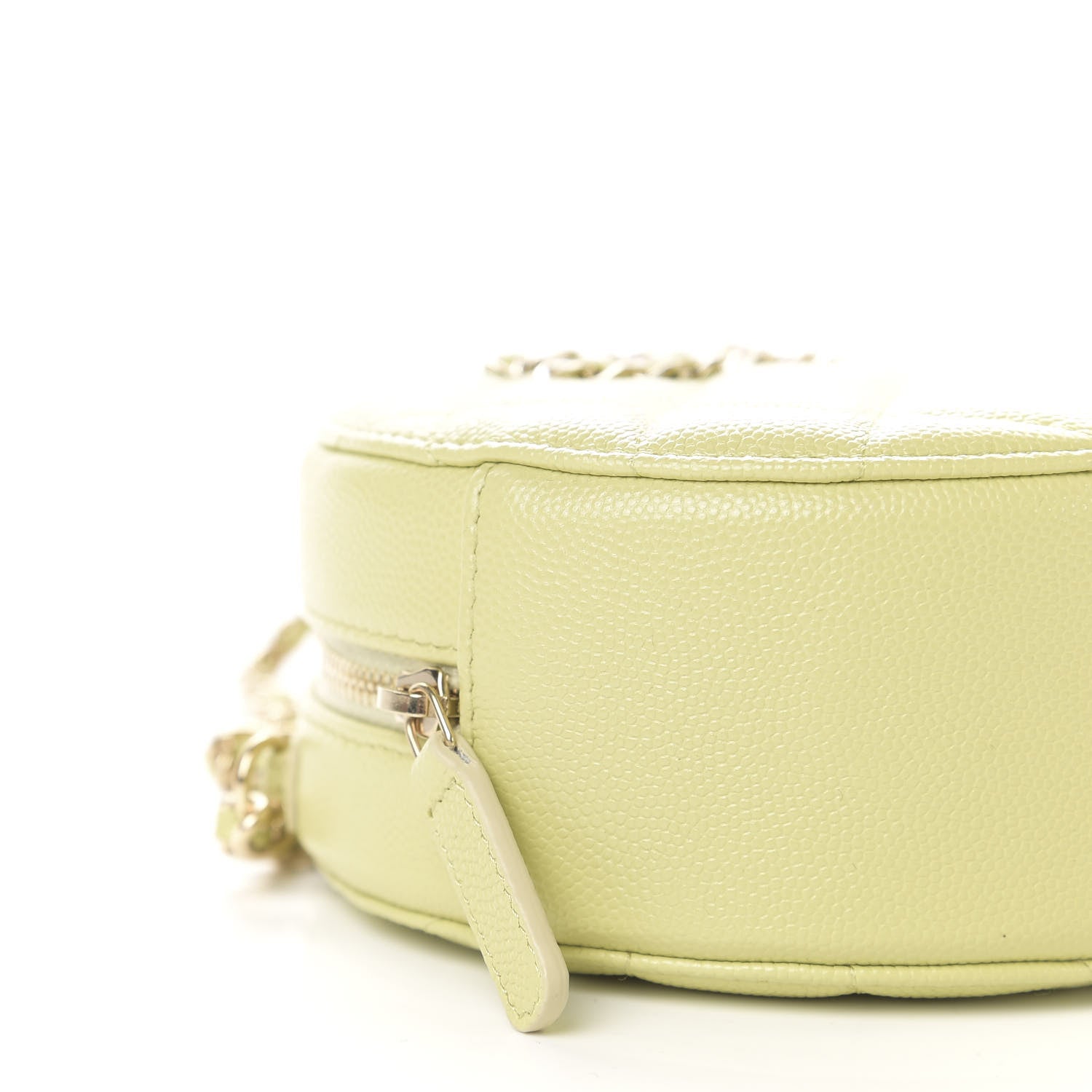 Chanel Caviar Quilted French New Wave Round Clutch With Chain Light Green 8 of 11
